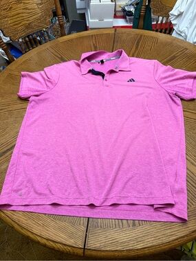 adidas Men’s Pink Polo Shirt with Subtle Logo